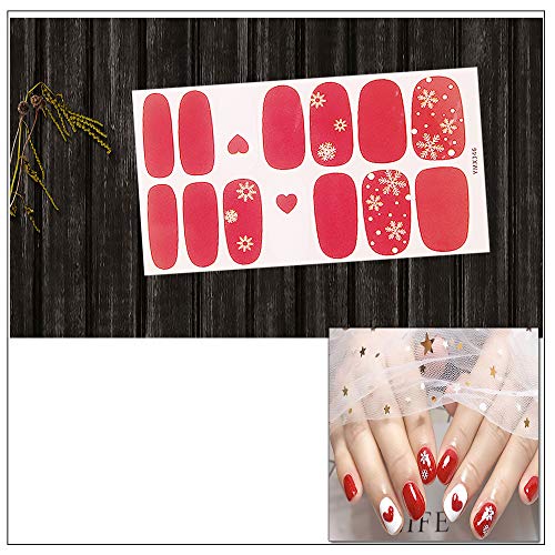 WOKOTO 6 listova ljepljive naljepnice za nokte za nokte Savjeti sa 1 kom datotekom za nokte Valentinovo