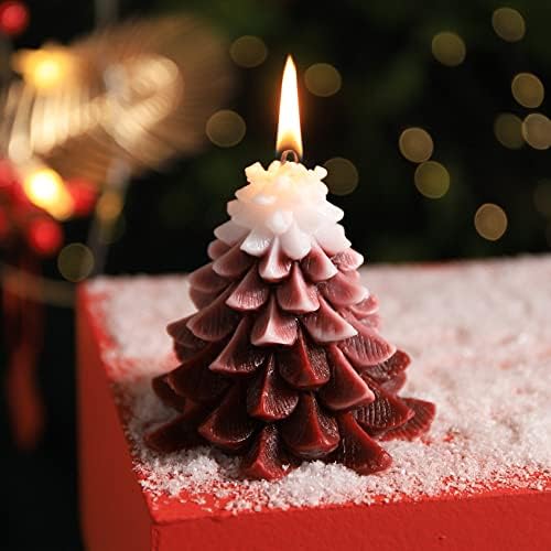 2pack Poklon Set božićnih mirisnih svijeća, svijećnjak u obliku Jelke140g, svijeća od sojinog voska, dekor