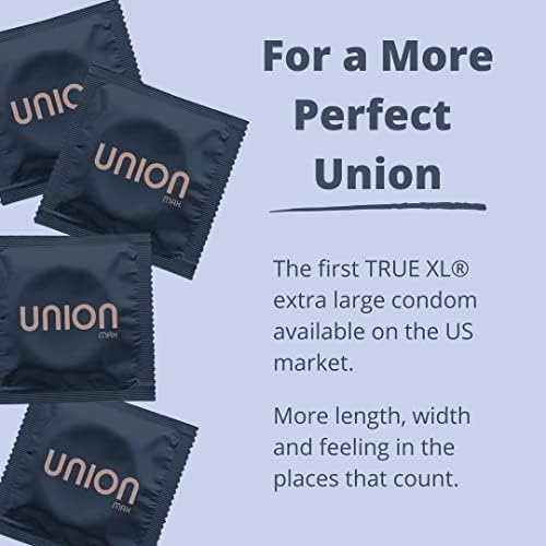 Union Max Condomi - 12 grof - True XL - velikodušno fit - ultra tanka, lagano podmazana, plamena glava,