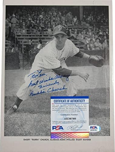 Bubba crkva sa autogramom 8x11 Bejzbol magazina Insert Photo Phillies PSA / DNK-MLB magazini sa autogramom