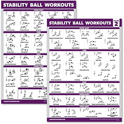 Palace Learning 2 Pack - Yoga Ball Workout vježbe obim 1 & amp; obim 2 - stabilnost Ball Routine - Fitness