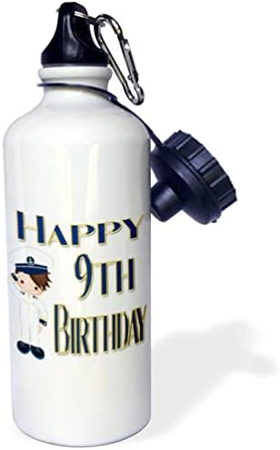 3drose sretan 9. rođendan sa simpatičnim vojnim mornaričkim dječakom - bocama za vodu