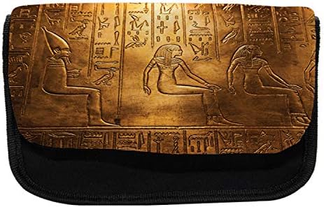Lunadljiva egipatska olovka, hijeroglifici stari tekstovi, torba olovke tkanine sa dvostrukim zatvaračem,
