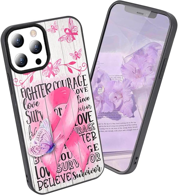 Ružičasta vrpca za dojku SOvjest leptir Inspirationi citati telefon za iPhone 14 13 12 11 Pro max XR 8 Plus