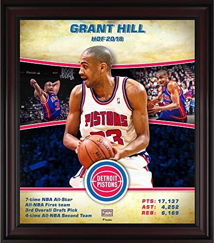 Grant Hill Detroit klipovi uokvireni 15 x 17 Classics Classics Playge Collage - NBA playe plakete i kolaži