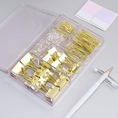 Zlatni Jumbo kaiševi za papir Binder Clips Thump Tacks Set, uredski materijal Clear Glass PINS Male velike