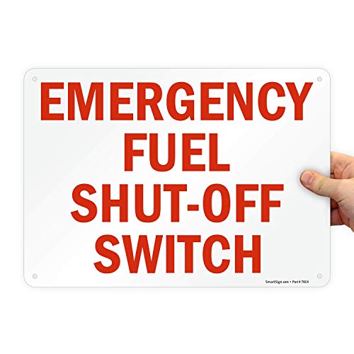 SmartSign 10 x 14 inčni prekidač za zatvaranje goriva Metalni znak, ekran tiskani, 40 mil laminirani od