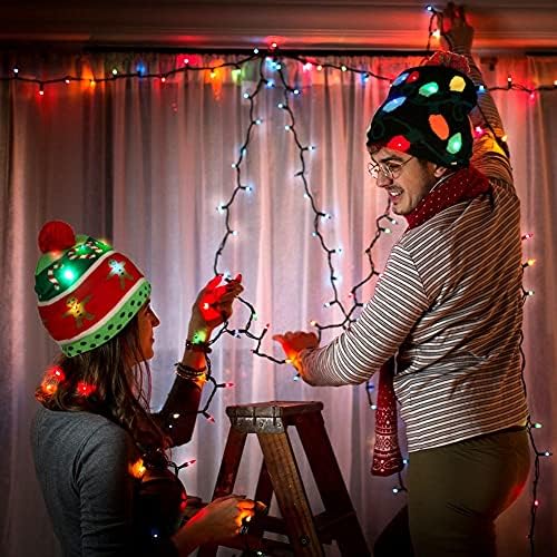 YAYA2021-trgovina LED Božićni šeširi Nova Godina pleteni osvjetljavaju topli šešir božićno drvo snjegović