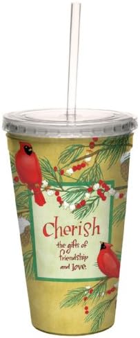 Pozdrav bez drveta Cherish Cardinals od Robin Pickens Arteful Putnik dvobojna hladna šolja sa slamom za