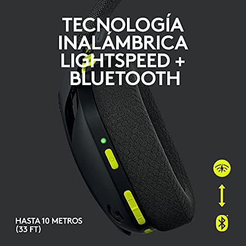 Logitech G435 Lightspeed i Bluetooth bežične slušalice za igranje - lagane slušalice za uši, ugrađeni mikrofoni, 18h baterija, kompatibilne sa Dolby Atmos, PC, PS4, PS5, Mobile-Crna