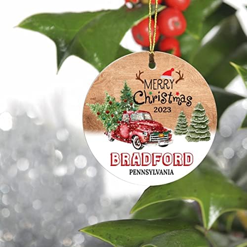 Božićni ukrasi 2023 - Bradford Pennsylvania Ornament Romatown Custom City State - Nastavite poklon ideje