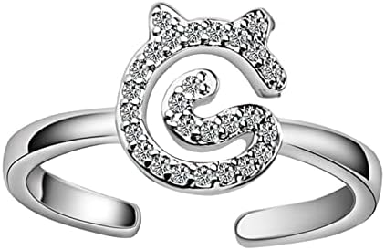 2023 Nova prstena Ženska slatka mačka s dijamantnim indeksom prstena za prste cirkon repni prsten Jednostavna