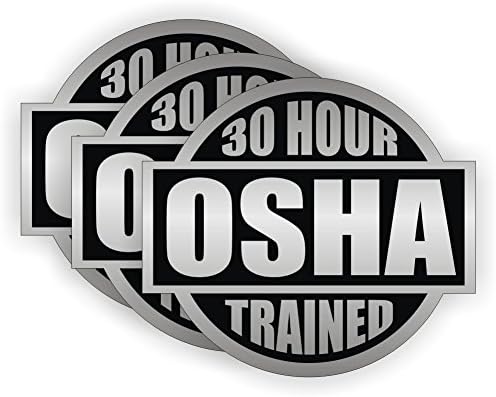 30-satni OSHA obučeni krug vinil kaciga naljepnica od StickerDad® - veličina: 2 okrugla Boja: Srebrna/crna
