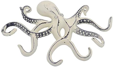 Plivanje hobotnica Ključ klica antikvalična izgled / nevolje zelena / vintage kuka / morsko kuka / obalna