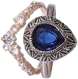 2023 Novi nakit modni svijetli plavi prsten nakit za žene kamen angažirani prsten cirkon okrugli prstenovi